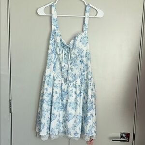 SHEIN Blue Floral Kids Dress